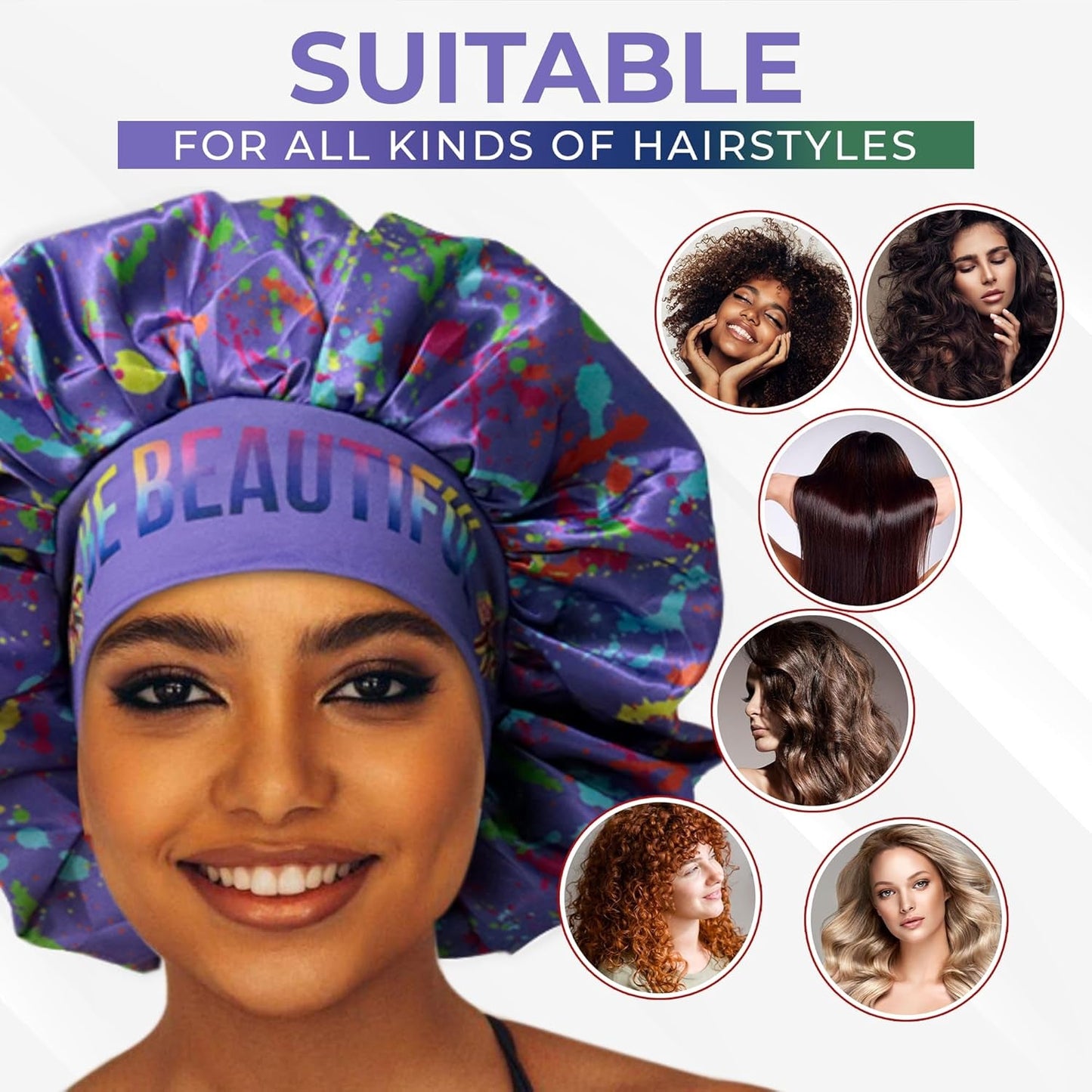 Discover Reversible Premium Double Layer Silk Satin Sleeping Bonnets Designed for Hair Protection, Moisture Retention, and All - Night Comfort. Keep Your Hair Healthy and Frizz - Free - Purple - Invictus Fashion Statements