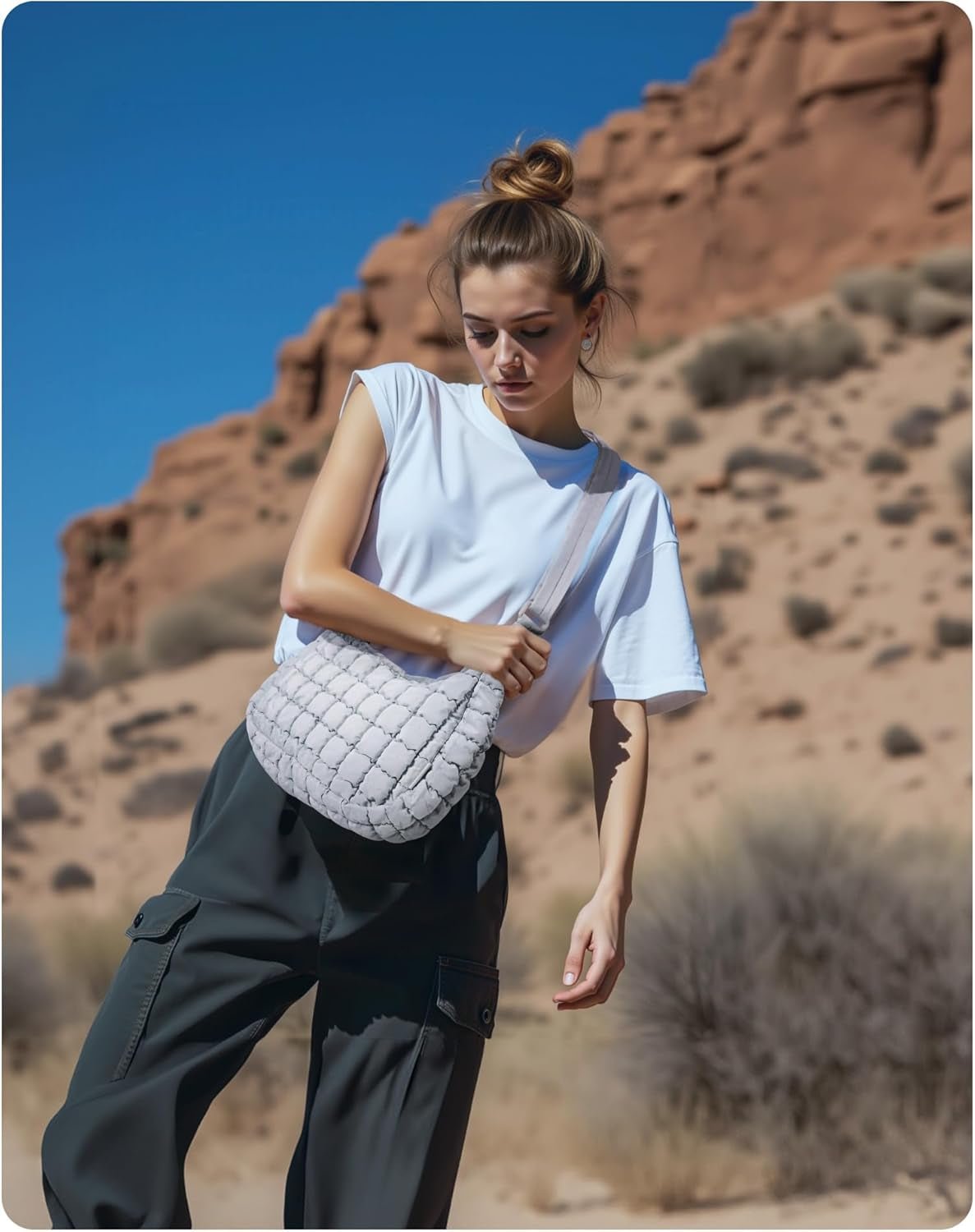 Quilted Crossbody Bag for Women, Puffy Hobo Purse Soft Fluffy Cute Shoulder Handbag for Daily Use, Small/Large - Invictus Fashion Statements