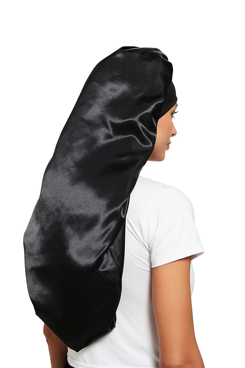 2 Pcs Hair Bonnets for Women Satin, Black Leopard Soft Elastic Band Silky Sleeping Cap Big Bonnets for Women Bonnet for Braids - Invictus Fashion Statements