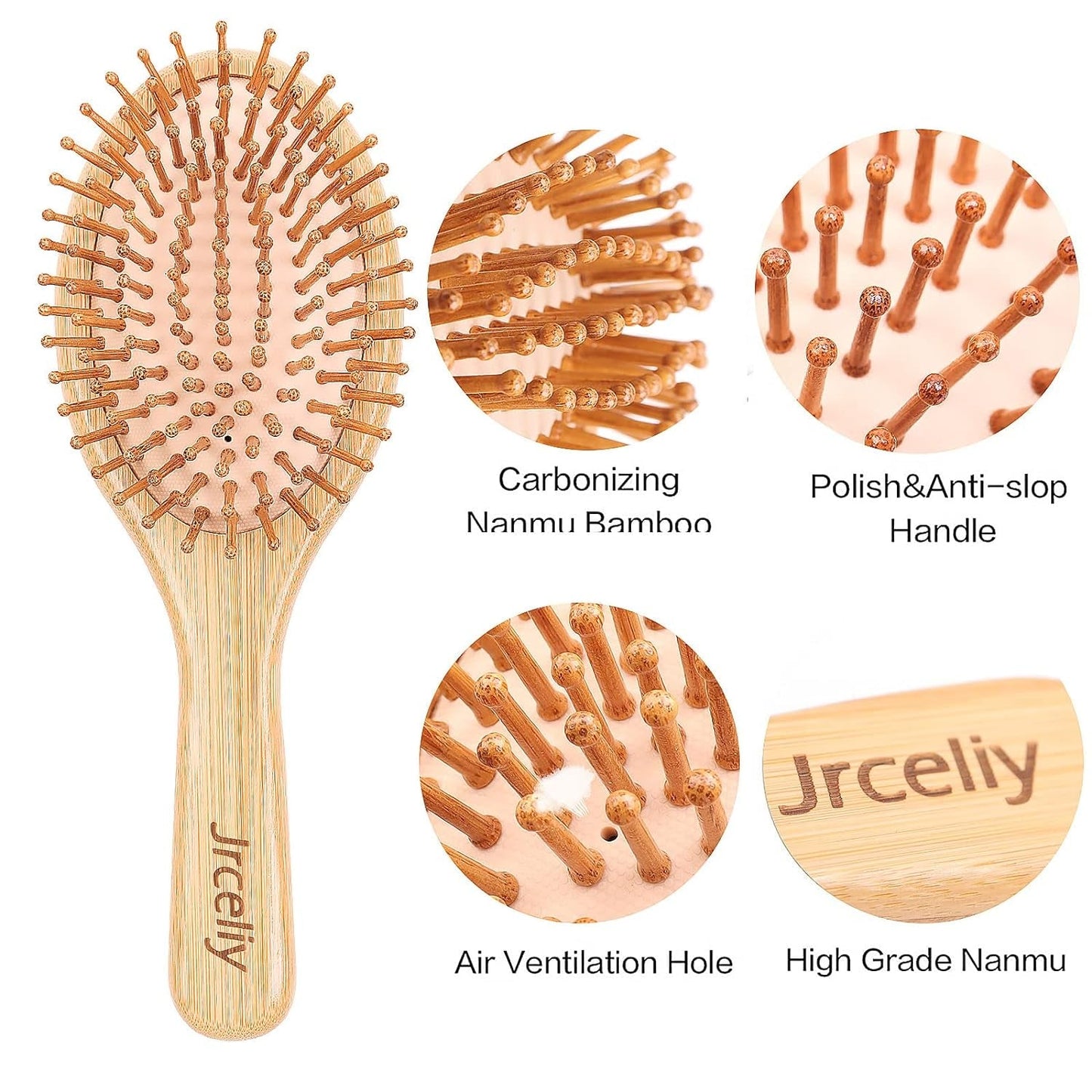 3PCS Bamboo Hair Brush Set,Natural Wooden Brush for Women, Madam, Paddle Detangling Brush for Dry/Curly/Thick/Thin/Straight Hair - Invictus Fashion Statements
