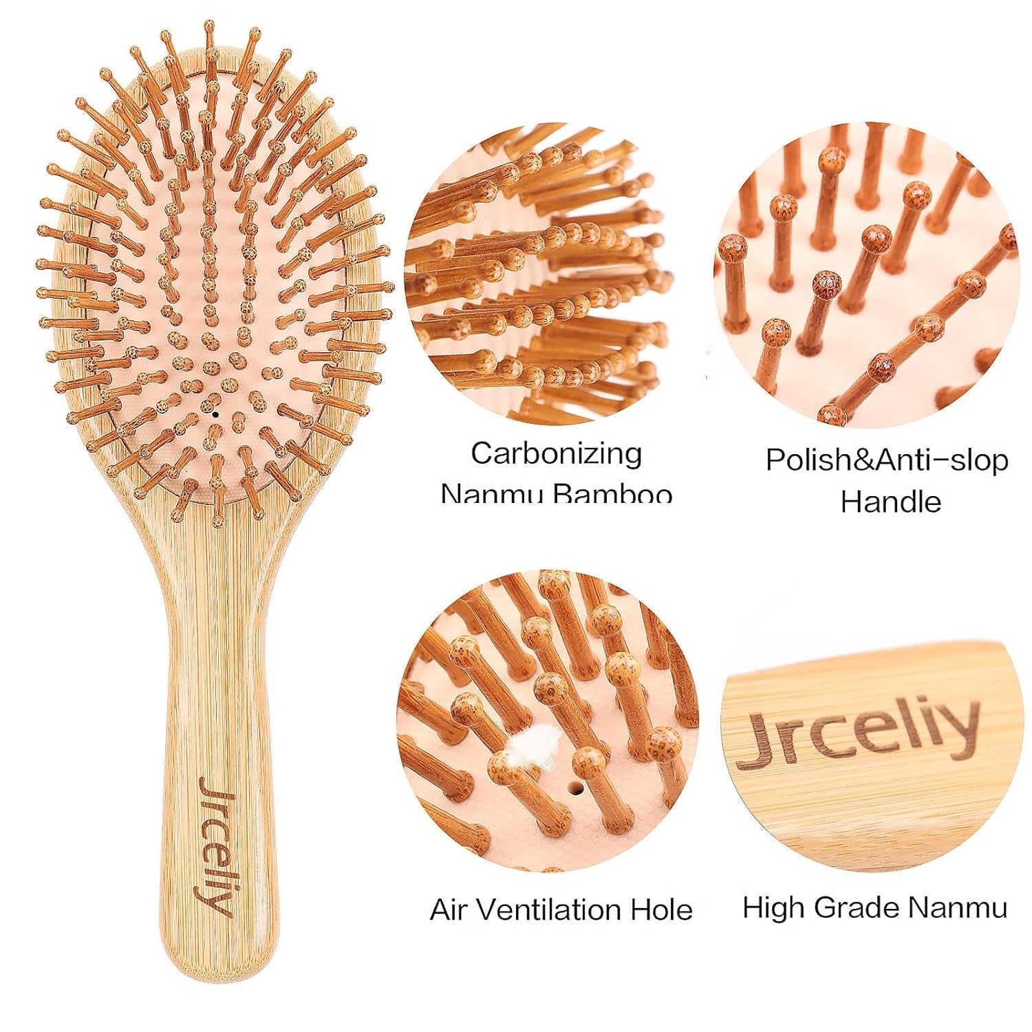 3PCS Bamboo Hair Brush Set,Natural Wooden Brush for Women, Madam, Paddle Detangling Brush for Dry/Curly/Thick/Thin/Straight Hair - Invictus Fashion Statements
