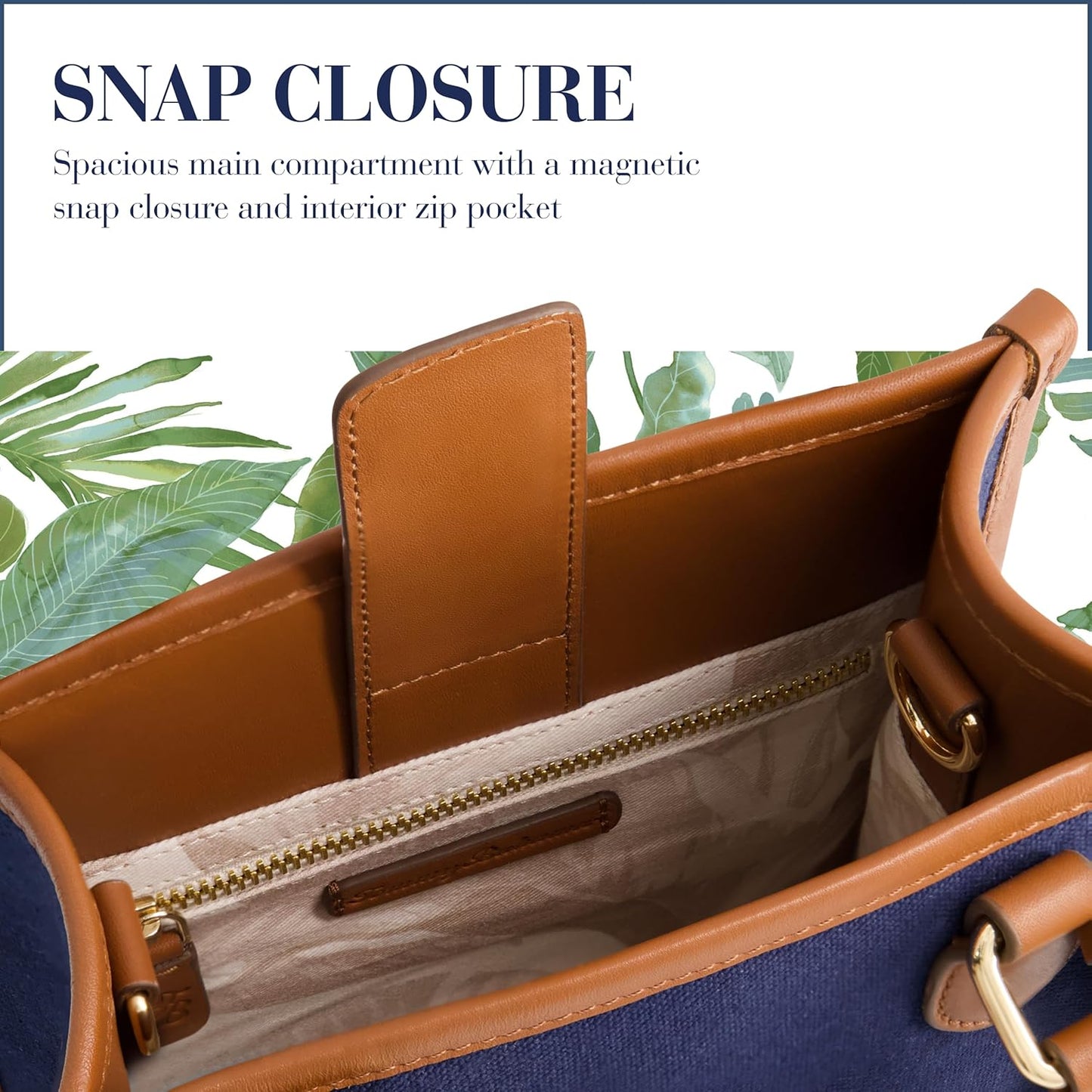 Women'S Tote Bag, North South Travel Purse Handbag with Adjustable Shoulder Strap and Leather Trim