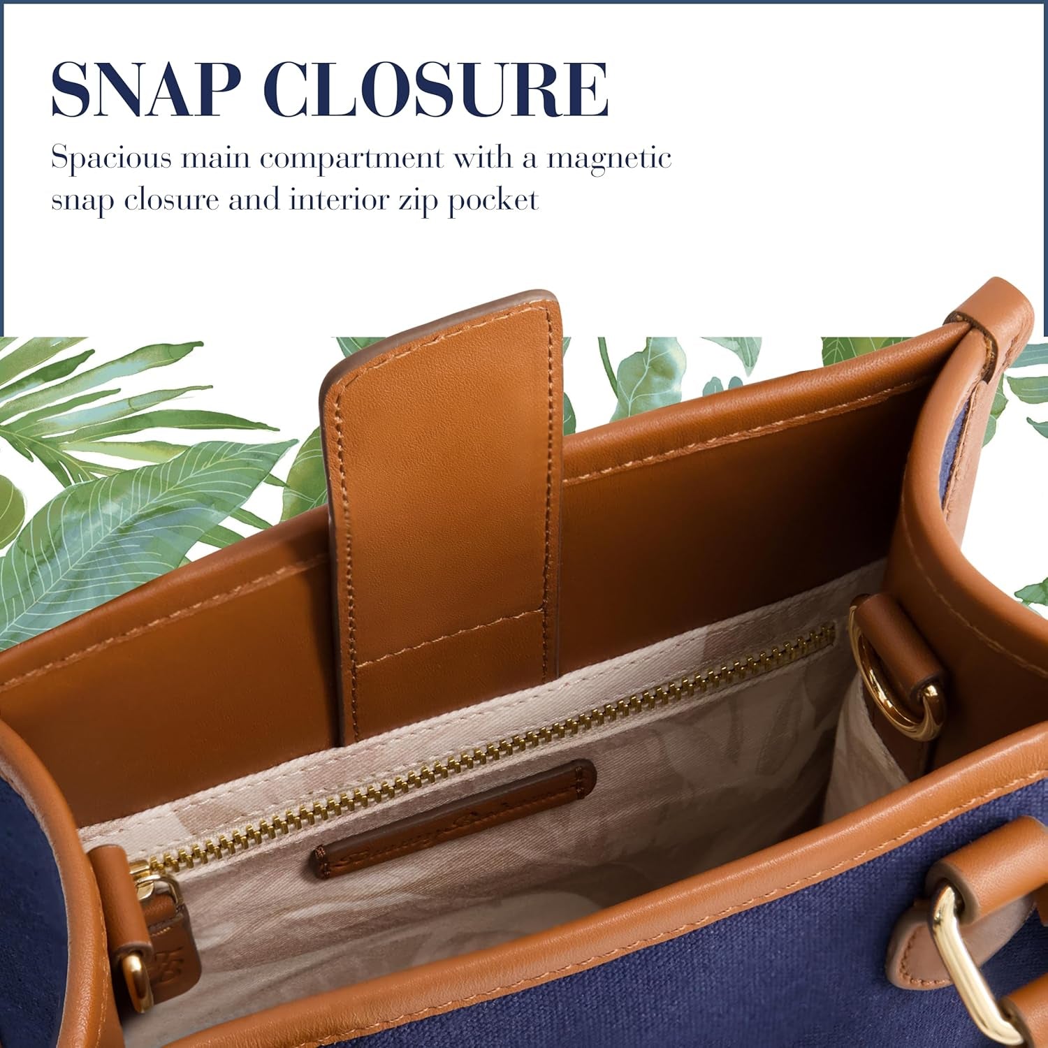 Women'S Tote Bag, North South Travel Purse Handbag with Adjustable Shoulder Strap and Leather Trim