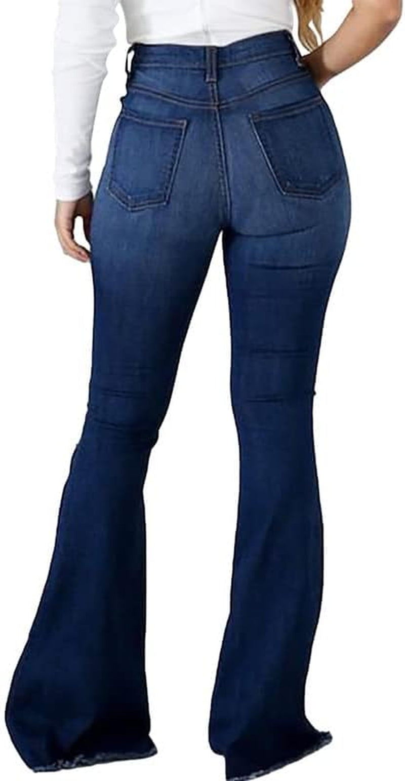 Vintage Bell Bottoms Flare Jeans for Women 90S High Waist Ripped Distressed Wide Leg High Rise Denim Pants
