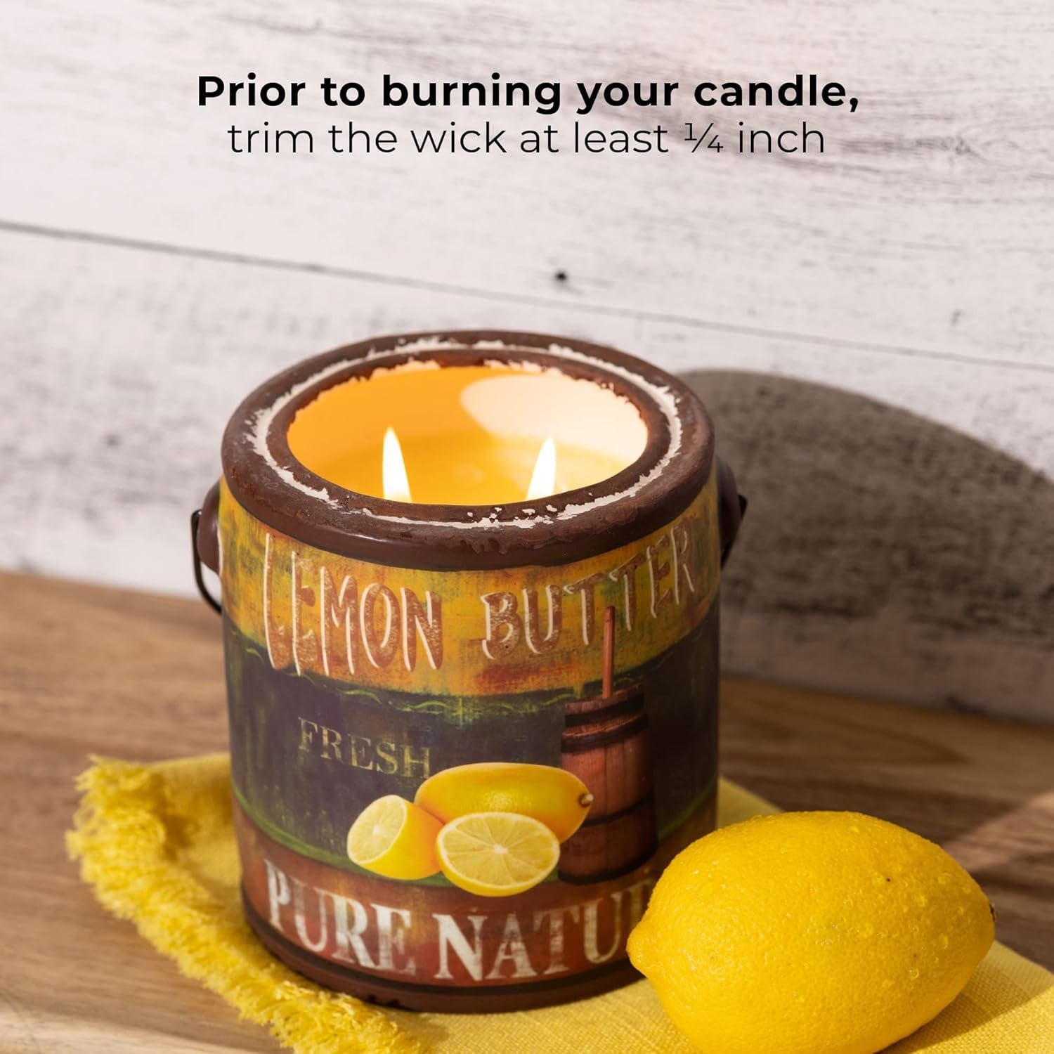 95Hr 20Oz Scented Candle - Lemon Butter - Multi - Wick Glass Candle - Gifts for Men and Women - Invictus Fashion Statements