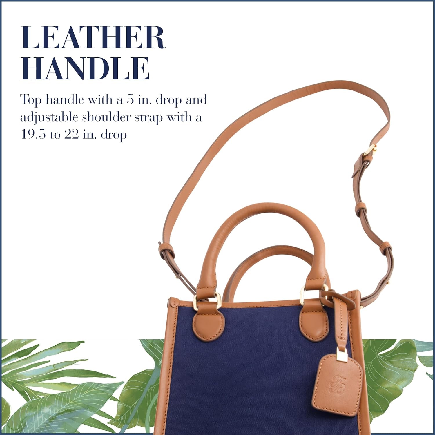 Women'S Tote Bag, North South Travel Purse Handbag with Adjustable Shoulder Strap and Leather Trim