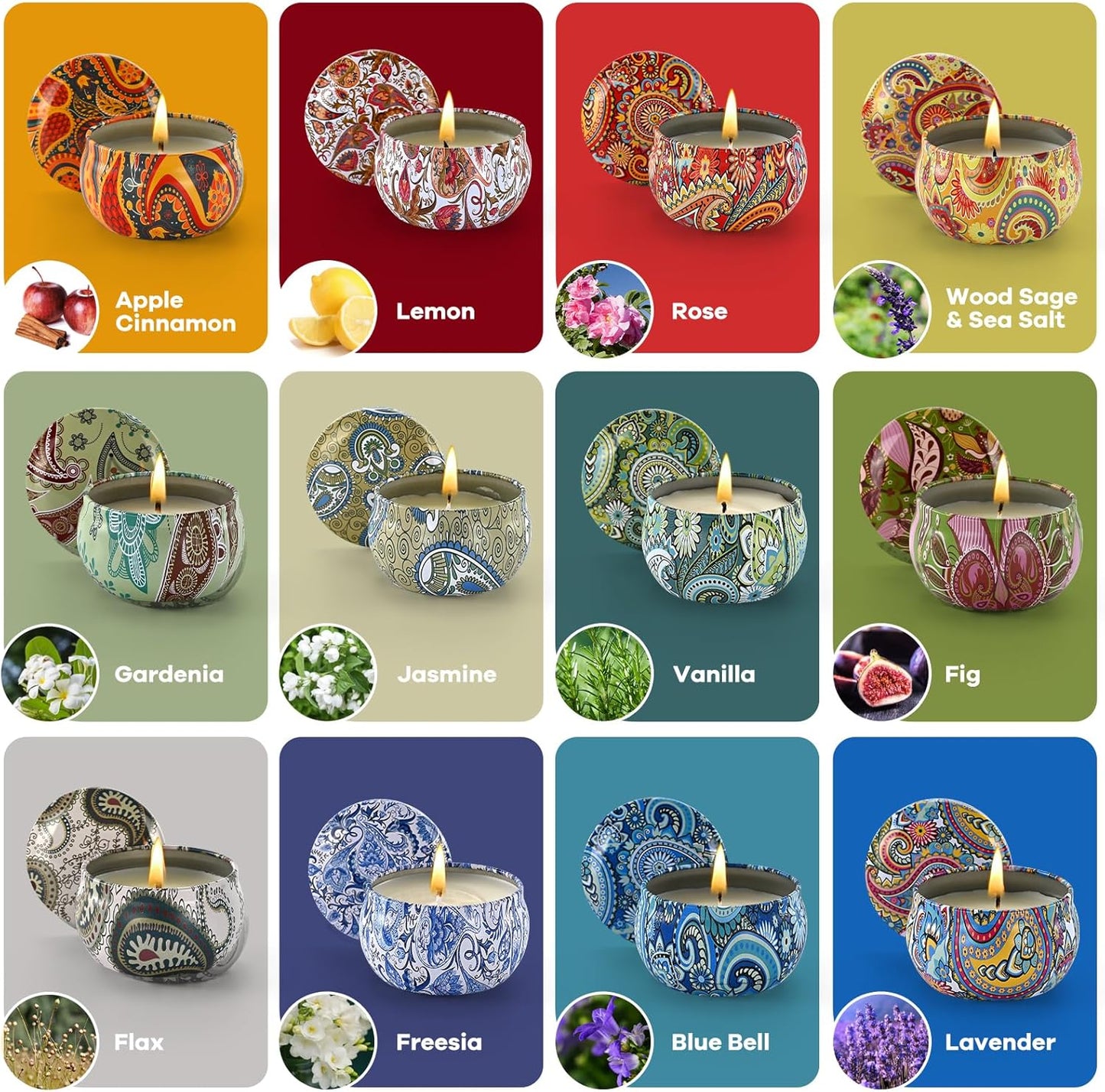 Scented Candles Gift Set, 12 Pack Candle for Home Scented, Candles Clearance with Gift Box, Aromatherapy Non Toxic Candle for Men, Women, Friends Birthday, Mother'S Day