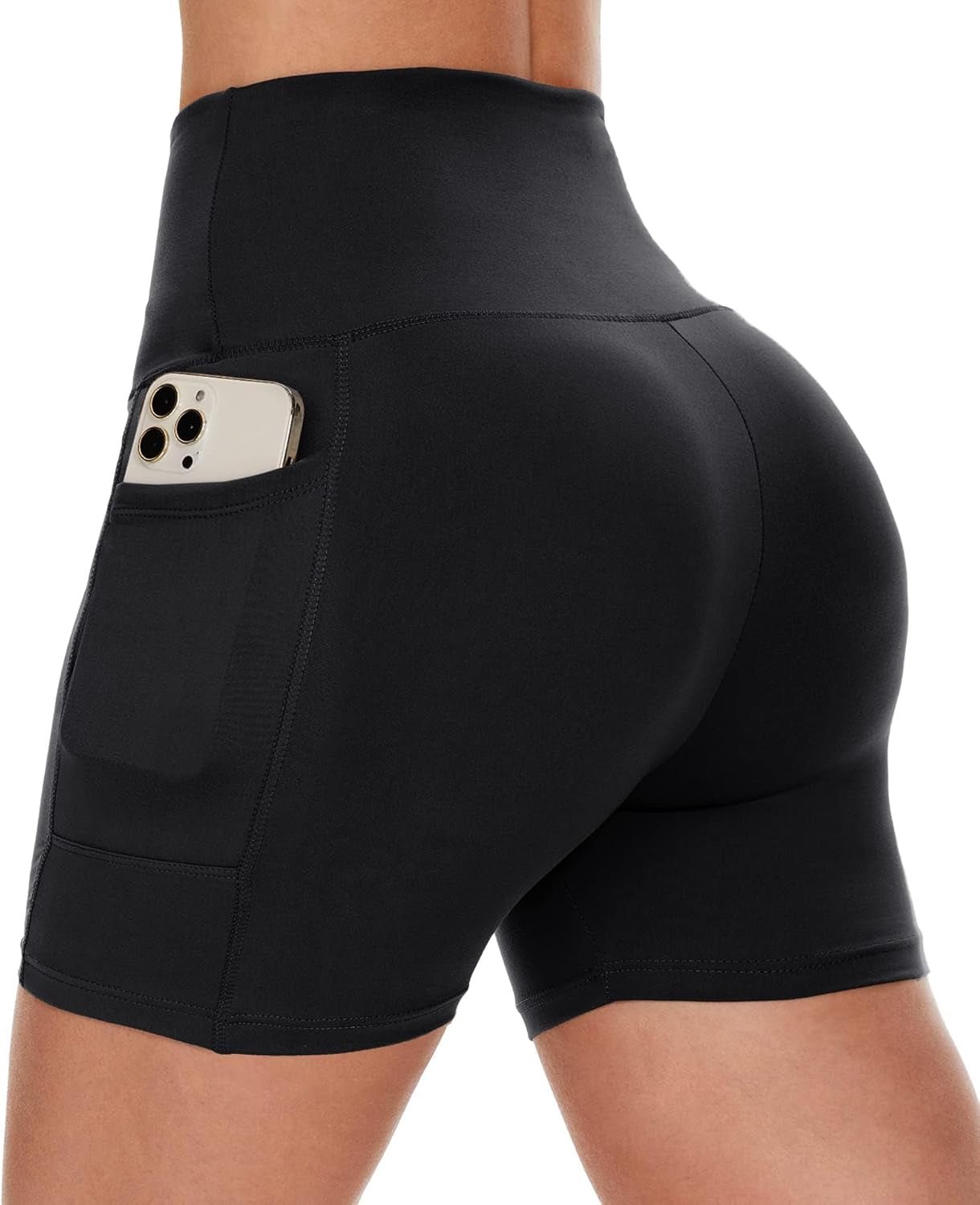 Biker Shorts Women with Pockets - 3"/5"/8" High Waisted Workout Spandex Tummy Control Gym Running Yoga Shorts - Invictus Fashion Statements