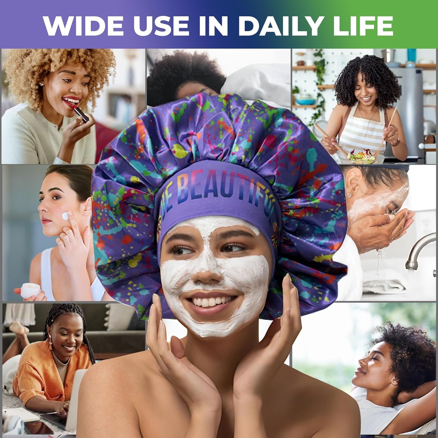 Discover Reversible Premium Double Layer Silk Satin Sleeping Bonnets Designed for Hair Protection, Moisture Retention, and All - Night Comfort. Keep Your Hair Healthy and Frizz - Free - Purple - Invictus Fashion Statements