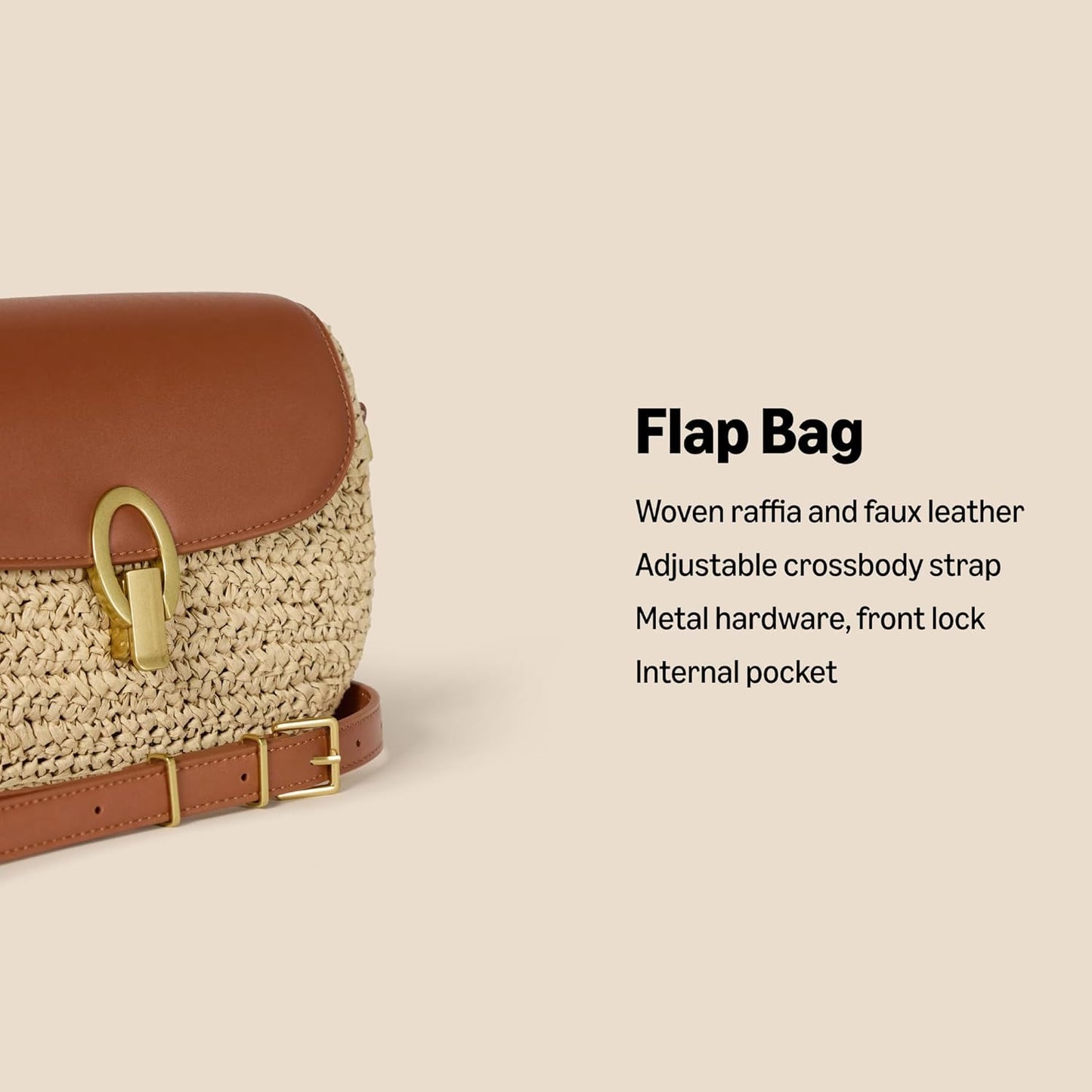 Womens Crossbody Flap Bag