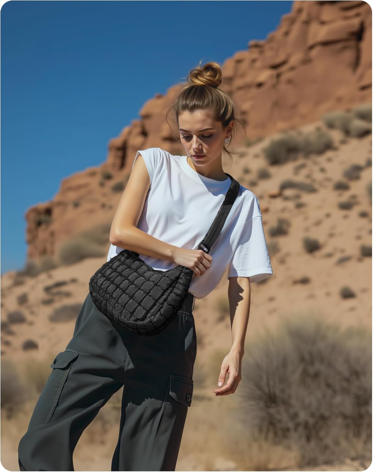 Quilted Crossbody Bag for Women, Puffy Hobo Purse Soft Fluffy Cute Shoulder Handbag for Daily Use, Small/Large - Invictus Fashion Statements