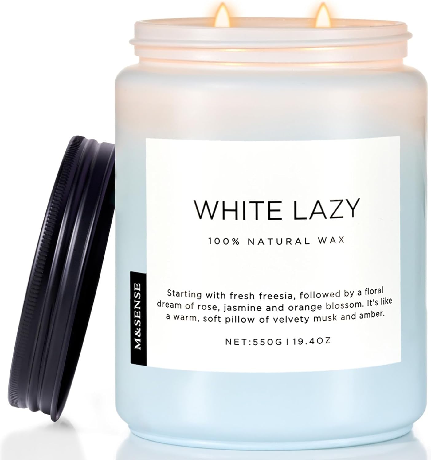 Spring Scented Candle, Jasmine Clean Cotton Soy Wax Large 19.4Oz 110 Hour Long Lasting Burning Non Toxic Organic Natural 2 Wick Relaxing Jar Candle for Women - Invictus Fashion Statements