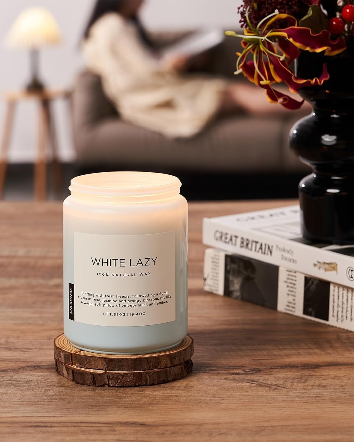 Spring Scented Candle, Jasmine Clean Cotton Soy Wax Large 19.4Oz 110 Hour Long Lasting Burning Non Toxic Organic Natural 2 Wick Relaxing Jar Candle for Women - Invictus Fashion Statements