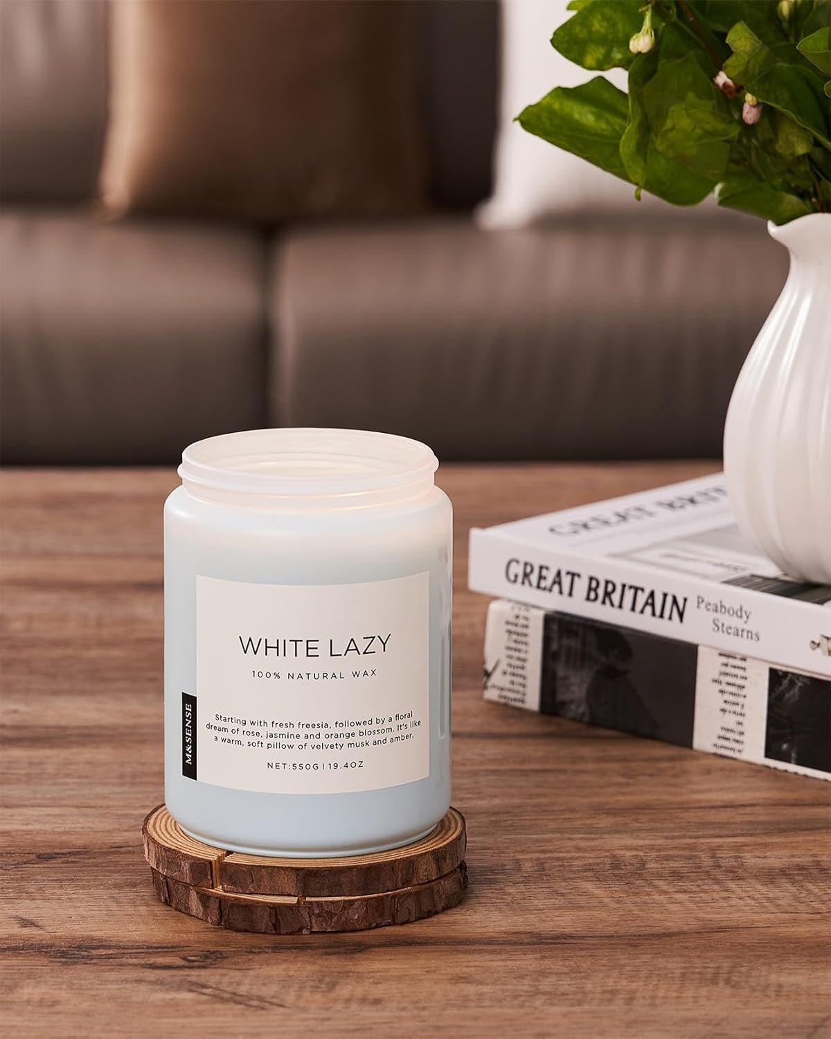 Spring Scented Candle, Jasmine Clean Cotton Soy Wax Large 19.4Oz 110 Hour Long Lasting Burning Non Toxic Organic Natural 2 Wick Relaxing Jar Candle for Women - Invictus Fashion Statements