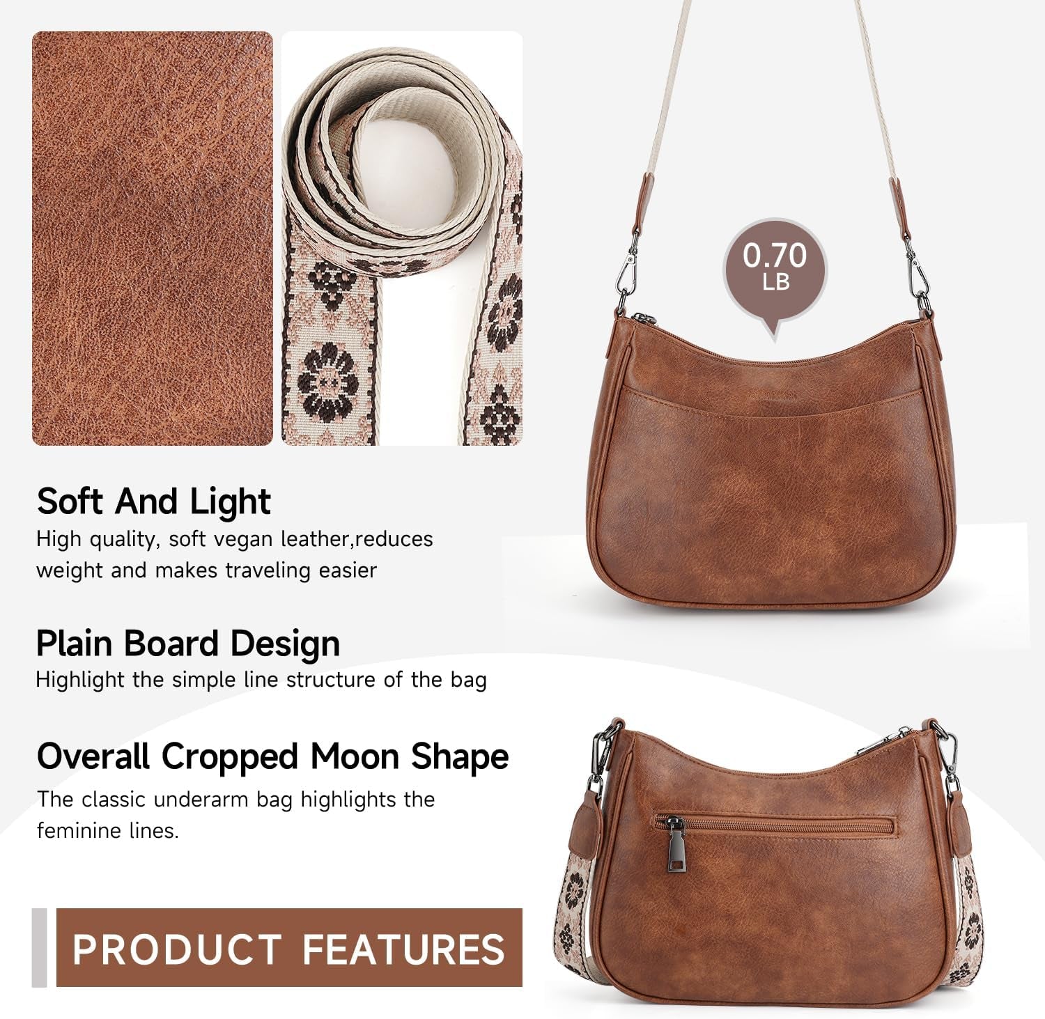 Trendy Leather Crossbody Purse with Adjustable Strap, Women'S Shoulder Handbag - Invictus Fashion Statements