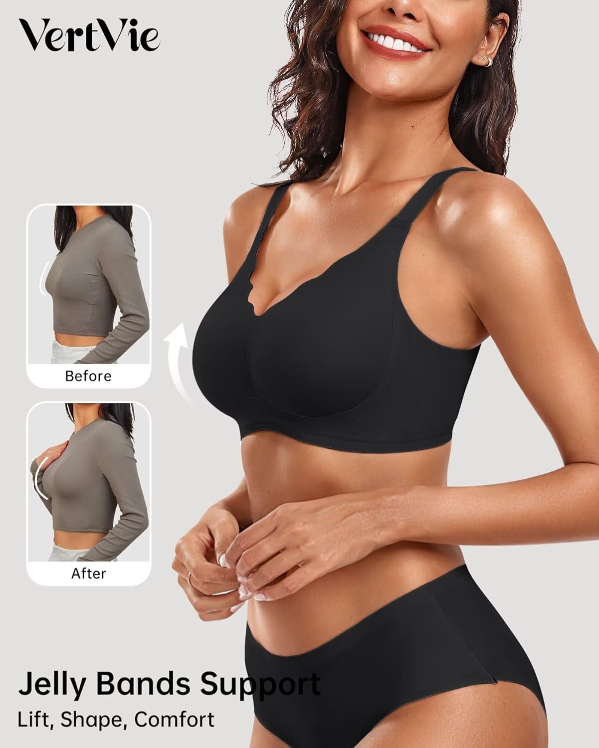 Ultimate Comfort Seamless Wireless Push - Up Bralette - Full Coverage Scalloped T-Shirt Bra for Women - Invictus Fashion Statements