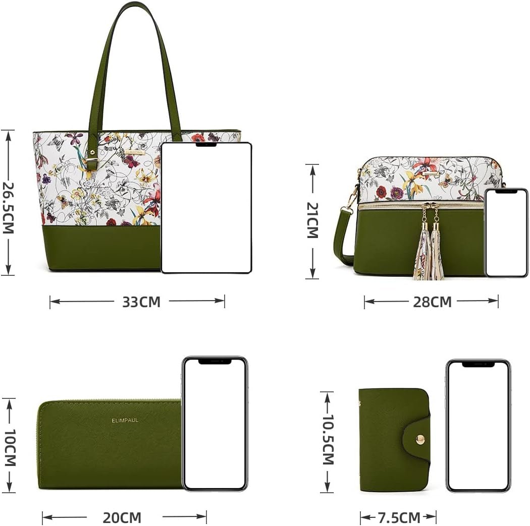 Women Fashion Handbags Wallet Tote Bag Shoulder Bag Top Handle Satchel Purse Set 4Pcs - Invictus Fashion Statements