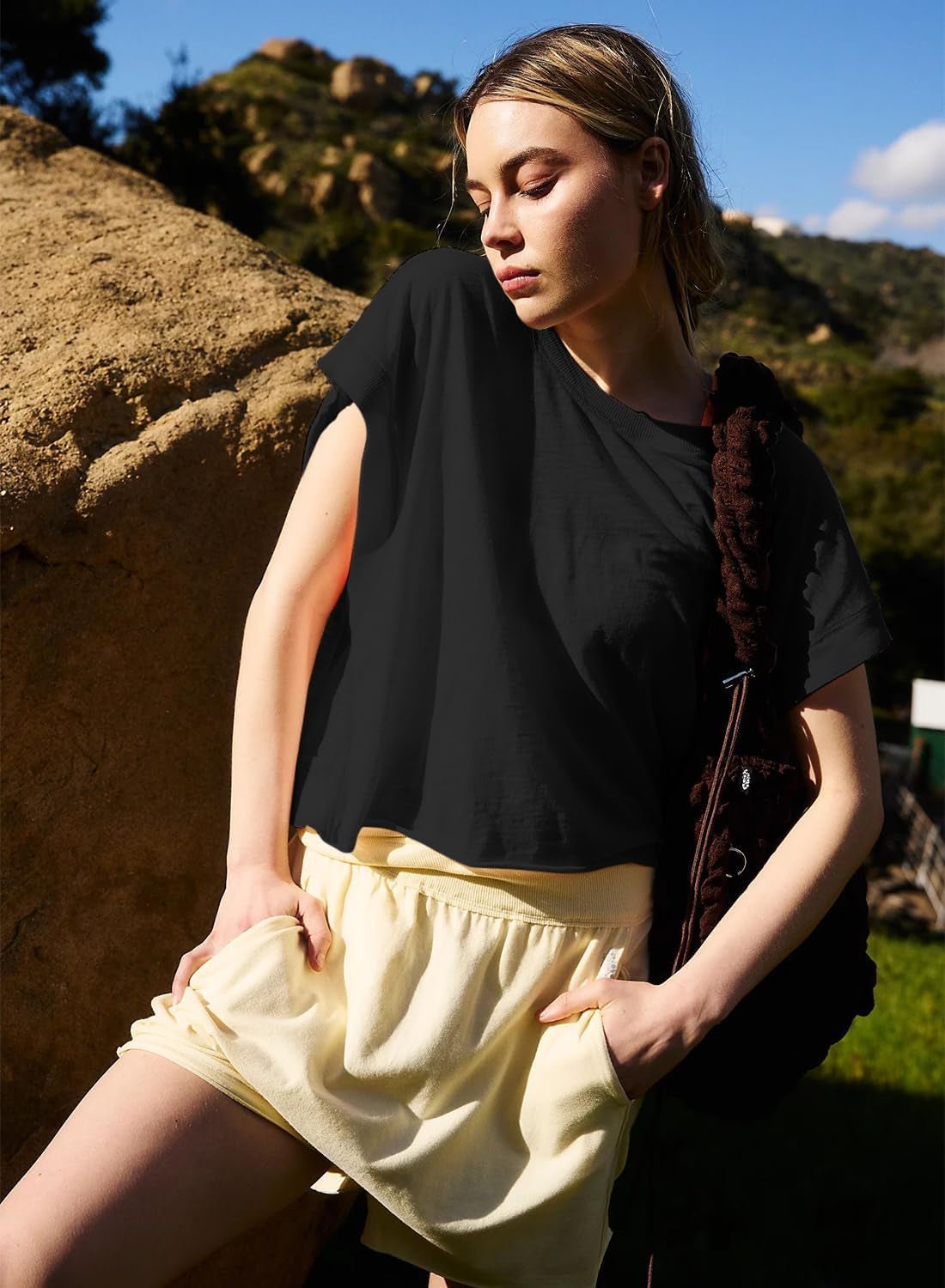 Women Short Sleeve Workout Shirts Open Back Tops Casual Yoga Y2K Athletic Gym Slouchy Crop Running Tees - Invictus Fashion Statements