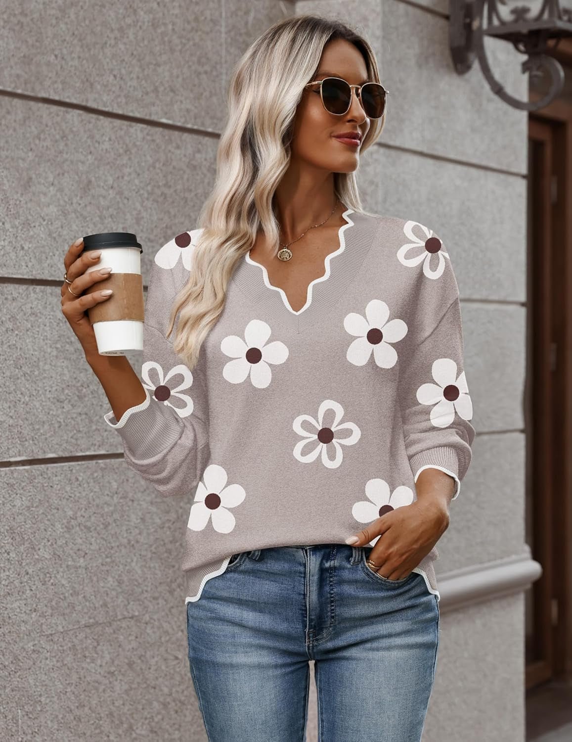 Women'S 2025 Fall V Neck Sweater Casual Long Sleeve Lightweight Ribbed Knit Pullover Sweaters Dressy Casual Tops - Invictus Fashion Statements