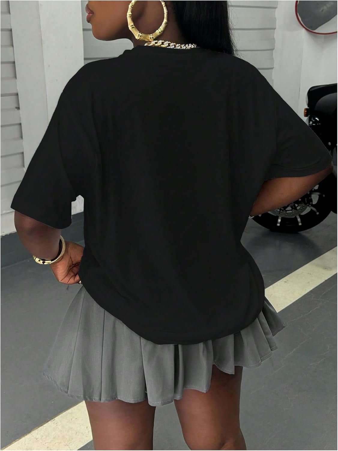 Women'S Graphic Tees Letter Print Short Sleeve Drop Shoulder Casual T Shirt Tops - Invictus Fashion Statements