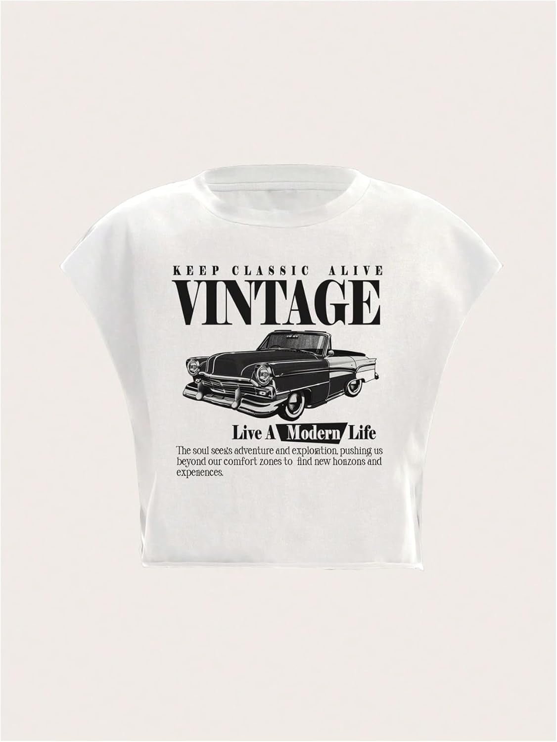 Women'S plus Size Letter Car Graphic Tees Short Sleeve Crew Neck Crop Tops Summer T Shirt - Invictus Fashion Statements