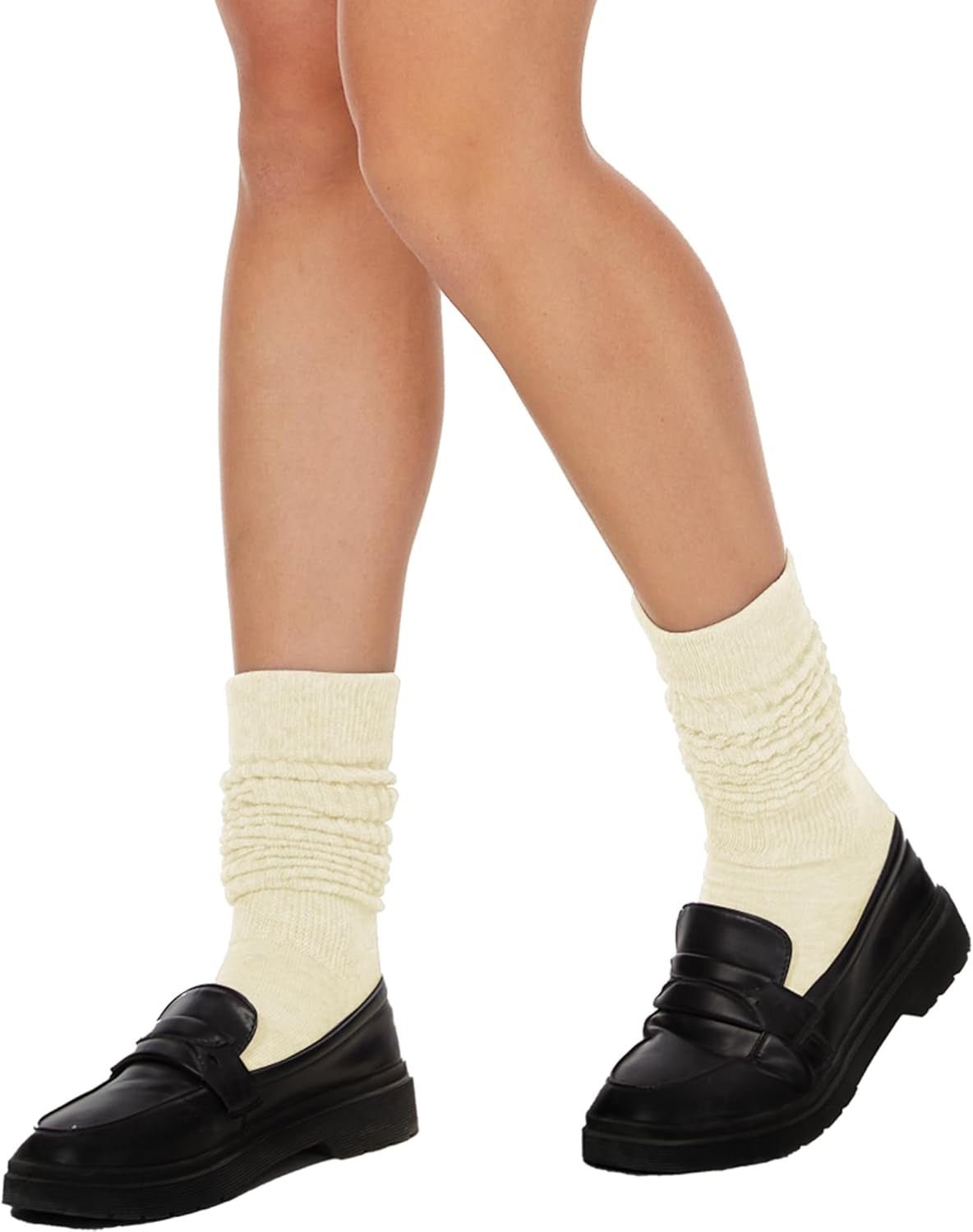 Womens Slouch Scrunch Socks Retro Knee High Soft Stack Chunky Cozy Boot Socks for Women Size 6 - 11 - Invictus Fashion Statements