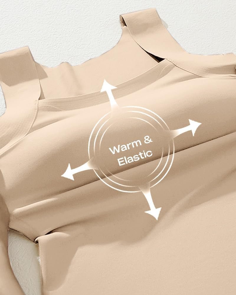 Womens U Neck Shapewear Built - In Bra Tank High Strechy Sleeveless Slim Fit Tops Camisole Workout Tops - Invictus Fashion Statements